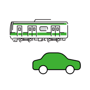 車と電車のイメージアイコン